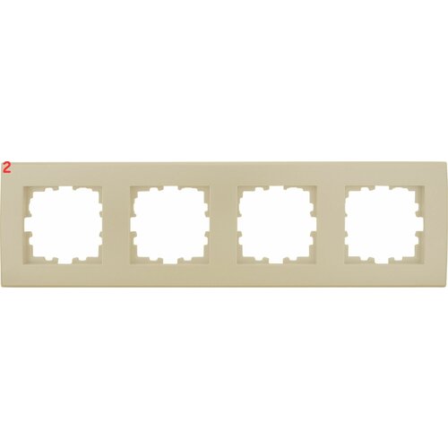 Рамка для розеток и выключателей Виктория плоская 4 поста цвет жемчужно-белый (2 шт.)