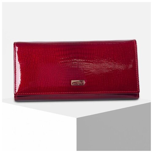 фото Кошелек жен 04-02-01, 19*3*9 см, 3 отд, д/карт, д/монет, 2 отд рамка, красный 6491182 сима-ленд