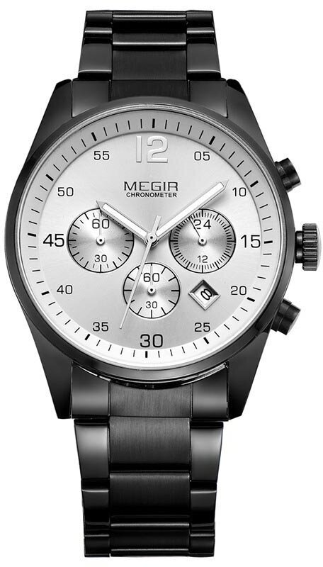 Наручные часы Megir, черный, серебряный