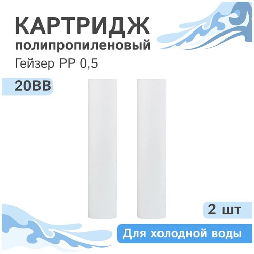 Полипропиленовые картриджи механической очистки Гейзер PP 0,5 - 20BB, 28247 - 2 шт.