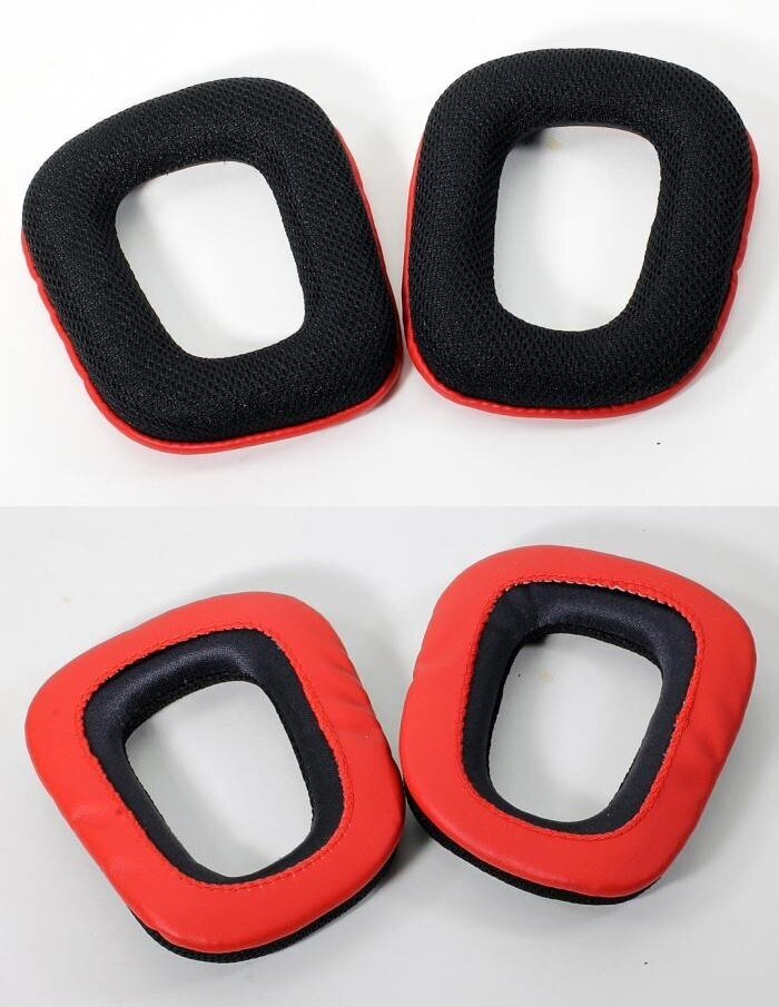 Ear pads / Амбушюры для наушников Logitech G35 / G230 / G231 / G332 / G430 / G432 / G930 черно-красные