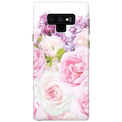 фото Cиликоновый чехол на samsung galaxy note 9 / самсунг ноут 9 с принтом "розовый букет" gosso