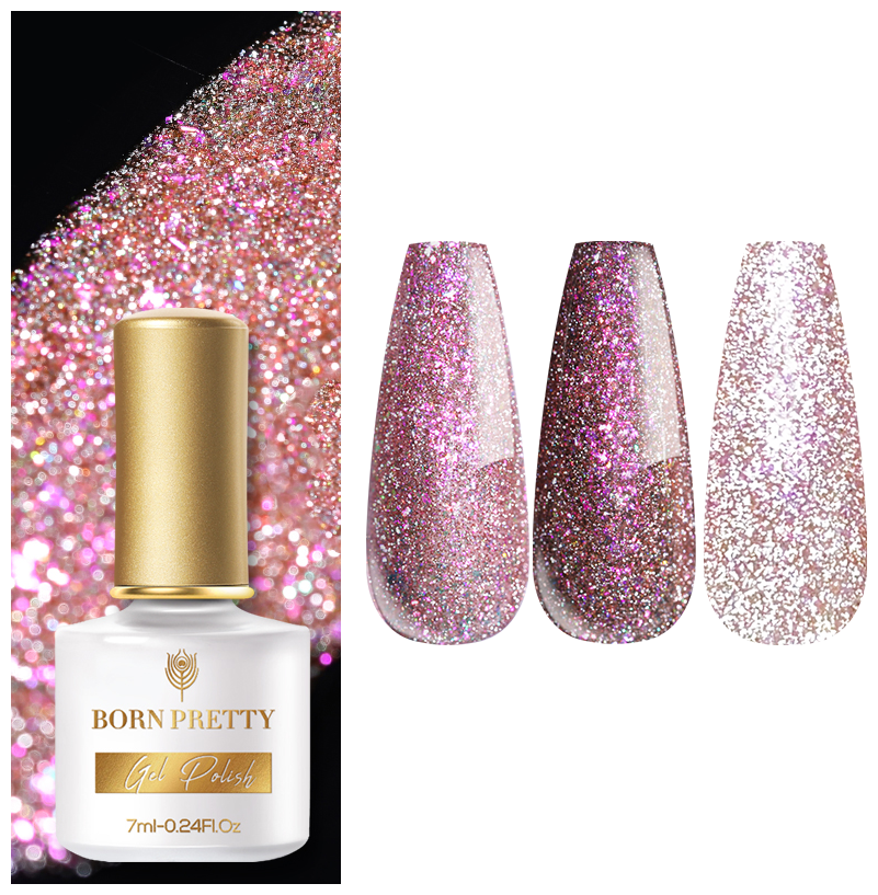 Born Pretty, Гель-лак Reflective Glitter Flash RGF-03 53087-03, 7 мл