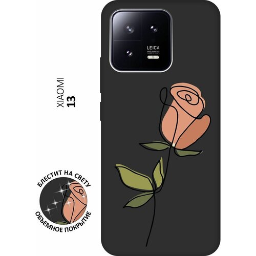 Матовый Soft Touch силиконовый чехол на Xiaomi 13, Сяоми 13 с 3D принтом Rose черный матовый soft touch силиконовый чехол на xiaomi 13 сяоми 13 с 3d принтом avo love черный