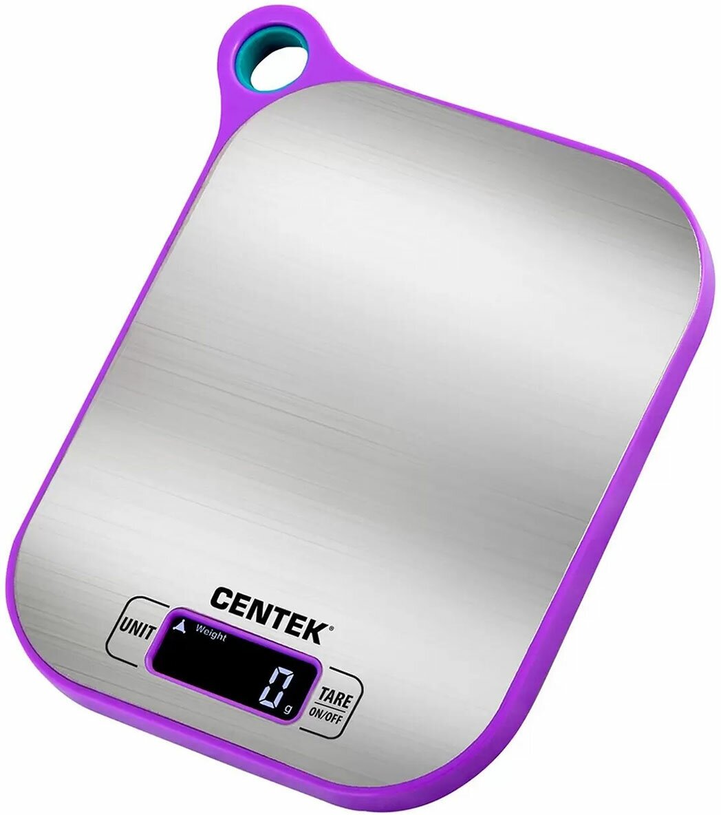 Кухонные весы CENTEK CT-2461, серебристый/фиолетовый - фото №16