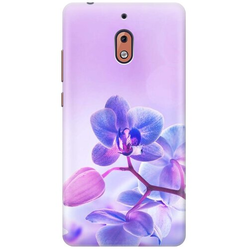 фото Cиликоновый чехол на nokia 2.1 / нокиа 2.1 с принтом "лиловые орхидеи" gosso