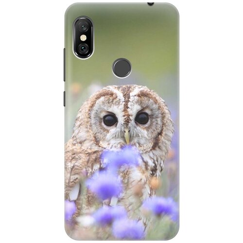 фото Gosso ультратонкий силиконовый чехол-накладка для xiaomi redmi note 6 pro с принтом "сова и васильки"