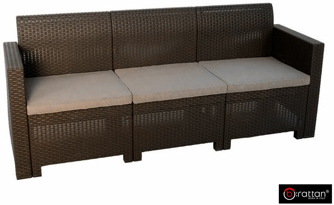 B:Rattan Bica, Италия Комплект мебели NEBRASKA SOFA 3 (3х местный диван), венге - фотография № 2