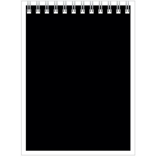 Блокнот А6 40 листов в клетку на гребне Чёрный обложка мелованный картон ВД-лак блок 65 гм2 265₽