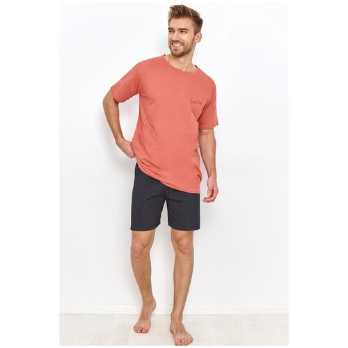 Пижама мужская TARO Charlie 2939-01, футболка и шорты, оранжевый (Размер: M)