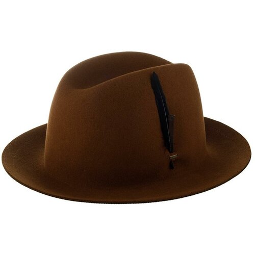 Шляпа трилби Bailey, шерсть, утепленная, размер 59, коричневый