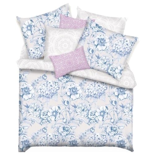 фото Постельное белье семейное mona liza lovely blue, бязь, 70 х 70 см, blue