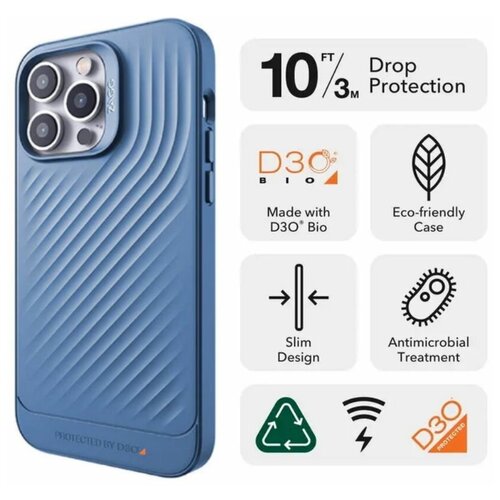 Чехол для смартфона противоударный ZAGG Copenhagen D3O Ultimate Impact Protection Case для iPhone 14 6.1 - Синий