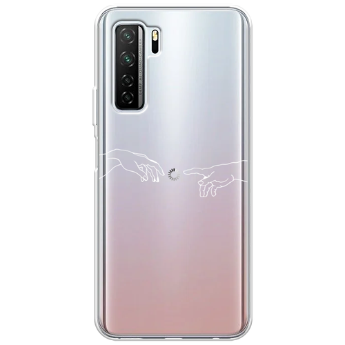 Силиконовый чехол на Huawei P40 lite 5G / Хуавей П40 лайт 5G Загрузка творения, прозрачный