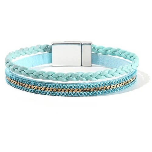 Браслет плетенный голубой