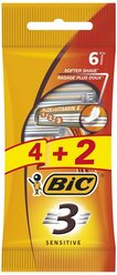 Бритвенный станок Bic 3 Sensitive, 6 шт.