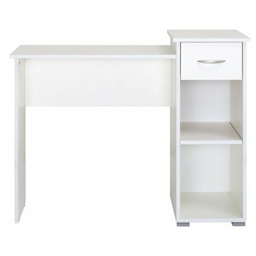 фото Стол письменный санди 12.30, размер ш 104.4 х г 41 х в 82.2 см, цвет белый ре шагрень mobi