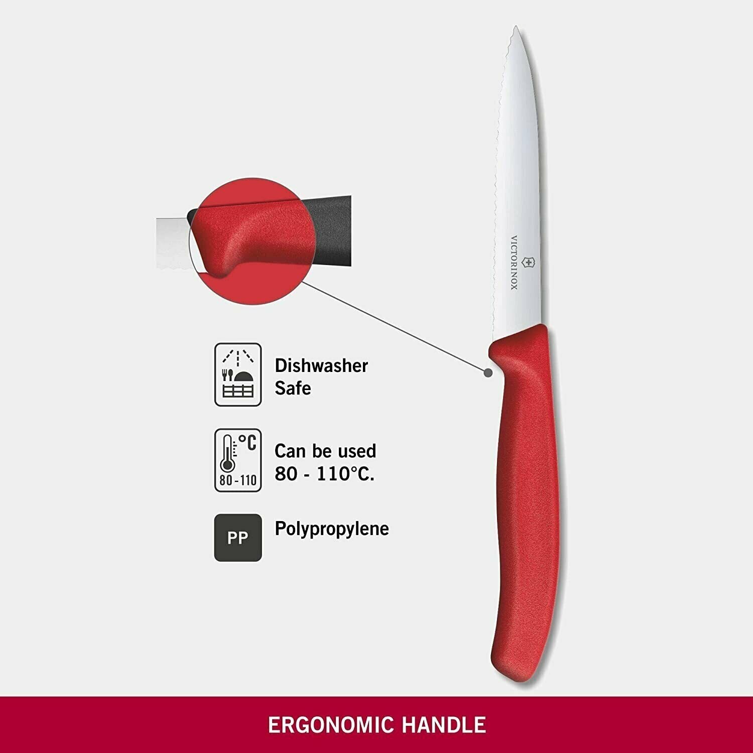 Нож кухонный Victorinox Swiss Classic (6.7731) стальной разделочный для овощей лезв.100мм серрейт. з - фото №7