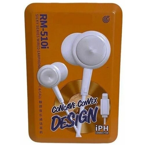 Наушники внутриканальные Remax RM-510i Siley 8 pin 12 м цвет белый 60600₽