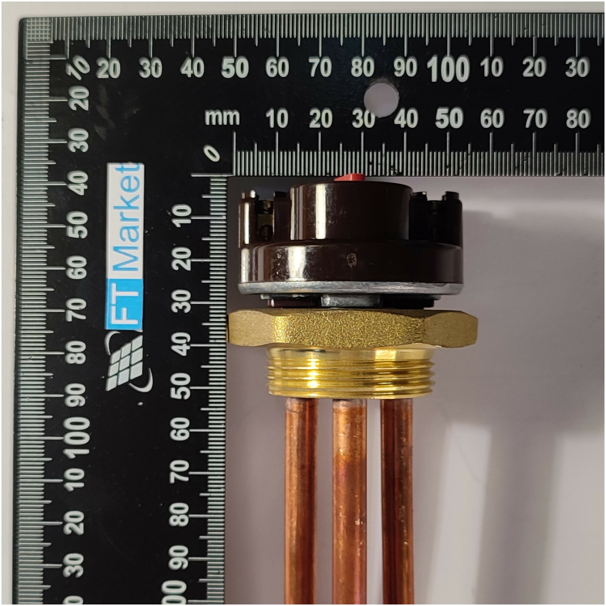 ТЭН RDT 1,5кВт (1500 w) медный, L-295мм, с терморегулятором, водонагревателя, разъём "мама" - фотография № 3