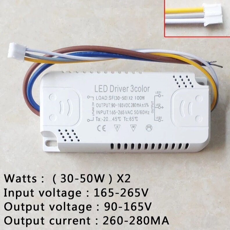 LED Driver 3color Светодиодный драйвер 30-50w 280mA