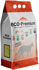 Eco-Premium древесный комкующийся наполнитель для туалета кошек с ароматом ромашки 20л