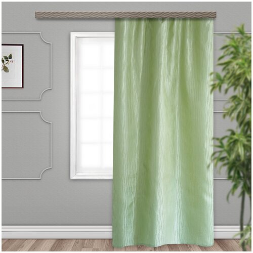 фото Шторы портьерные жак сатин волна зеленый 140*260 1шт. witerra