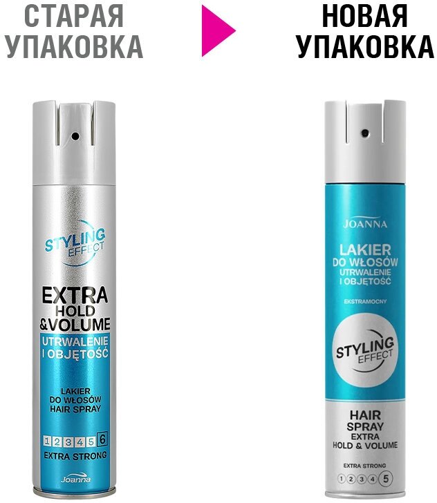 Лак для волос JOANNA STYLING EFFECT, Экстрафиксация, 250 мл