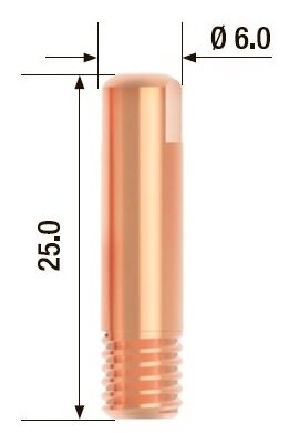 Наконечник сварочный 0.8мм М6х25