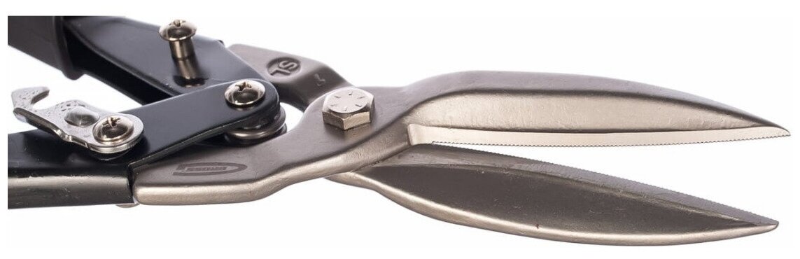 Ножницы по металлу"PIRANHA"усиленные,255 мм,прямой и левый рез,сталь-СrMo,двухкомп.рукоятки// Gross - фотография № 19