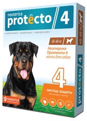 Neoterica раствор от блох и клещей Protecto 4 для щенков, собак, кошек, для домашних животных от 40 до 60 кг 2 шт. в уп., 1 уп.