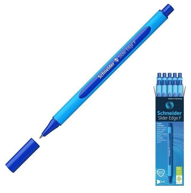 Ручка шариковая Schneider Slider Edge F, узел 0.8 мм, трёхгранный корпус, чернила синие