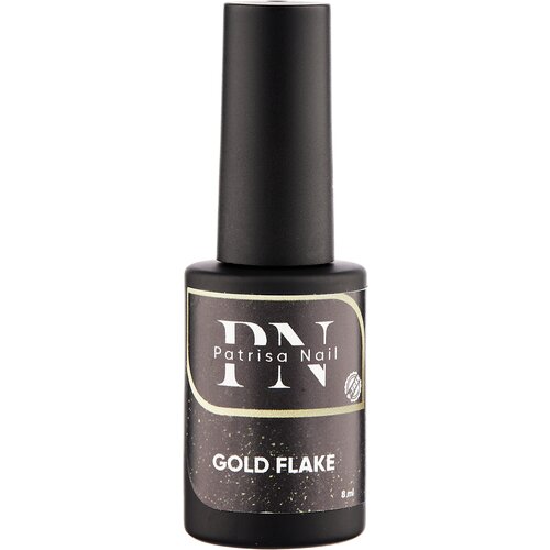 Patrisa Nail Верхнее покрытие Gold Flake, прозрачный/золотистый, 8 мл tofi верхнее покрытие flake gold 10 мл