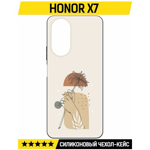 Чехол-накладка Krutoff Soft Case Романтика для Honor X7 черный чехол накладка krutoff soft case романтика для honor 30 черный