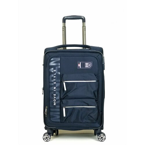 Чемодан MIRONPAN, 55 л, размер S, синий чемодан mironpan 35 л размер s синий