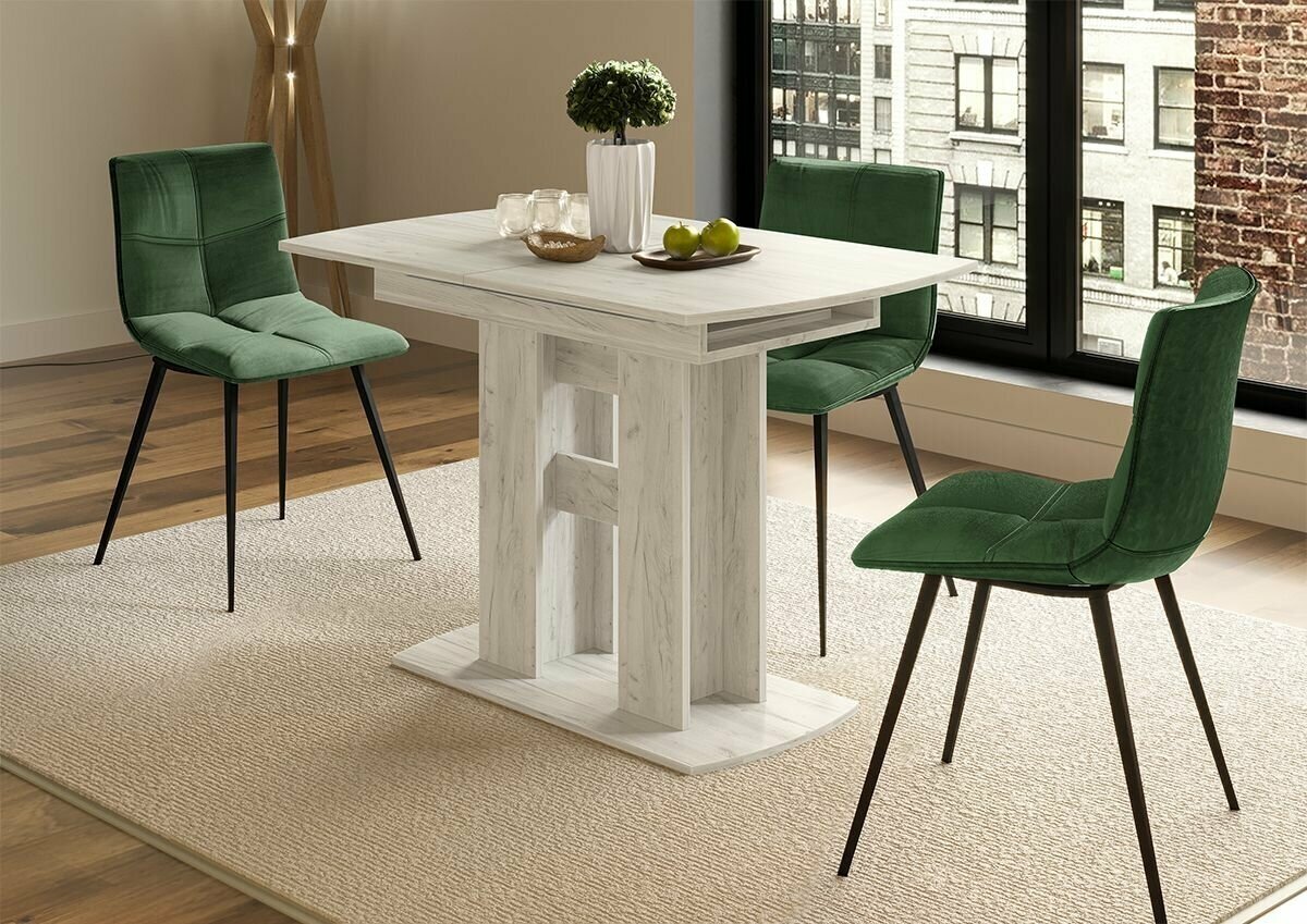 фото Стол обеденный Оливер-03 дуб крафт белый/дуб крафт белый