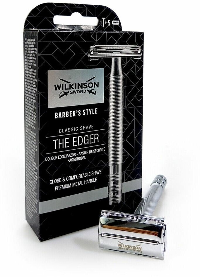 Т-образная бритва Wilkinson Sword Classic Double Edge Premium + сменные лезвия 5 шт.