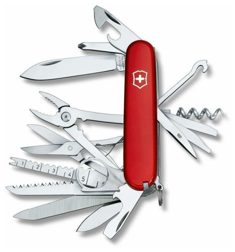 Нож перочинный Victorinox SwissChamp (1.6795) 91мм 33функц. красный карт. коробка