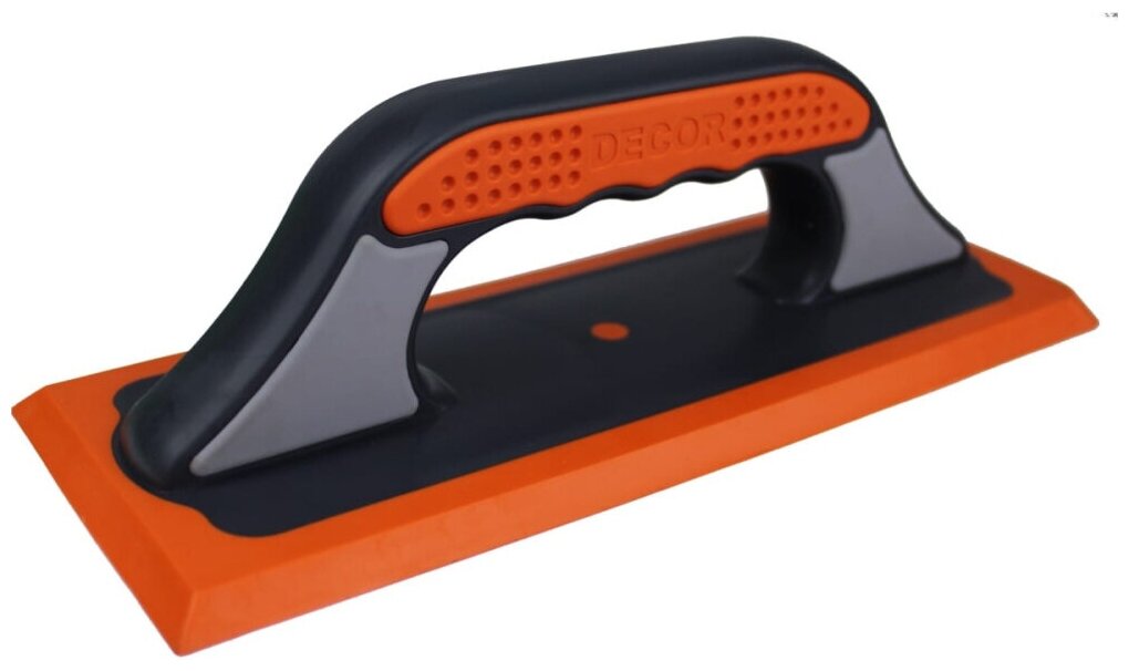 фото Терка для цементных затирок, Мягкая Резина, оранж. 260х100 мм, DECOR / 570-001