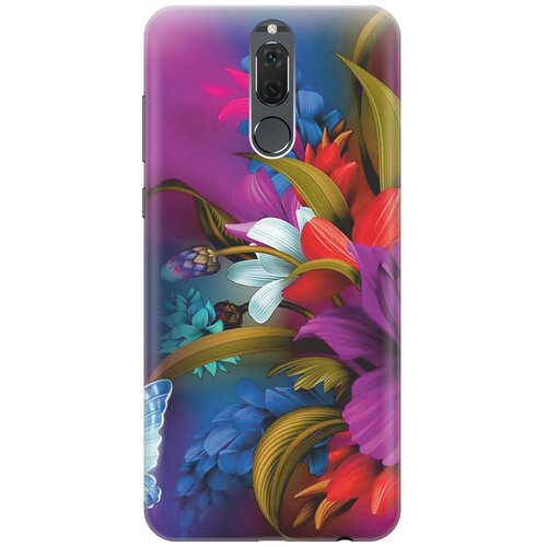 фото Gosso ультратонкий силиконовый чехол-накладка для huawei nova 2i с принтом "фантастические цветы"