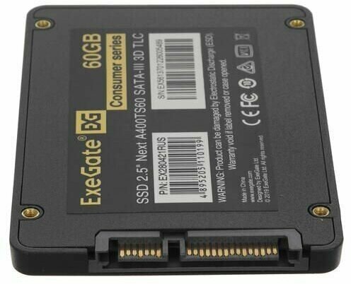 Накопитель SSD 2.5" 60GB ExeGate Next A400TS60 (SATA-III, 3D TLC) (EX280421RUS) - фото №10