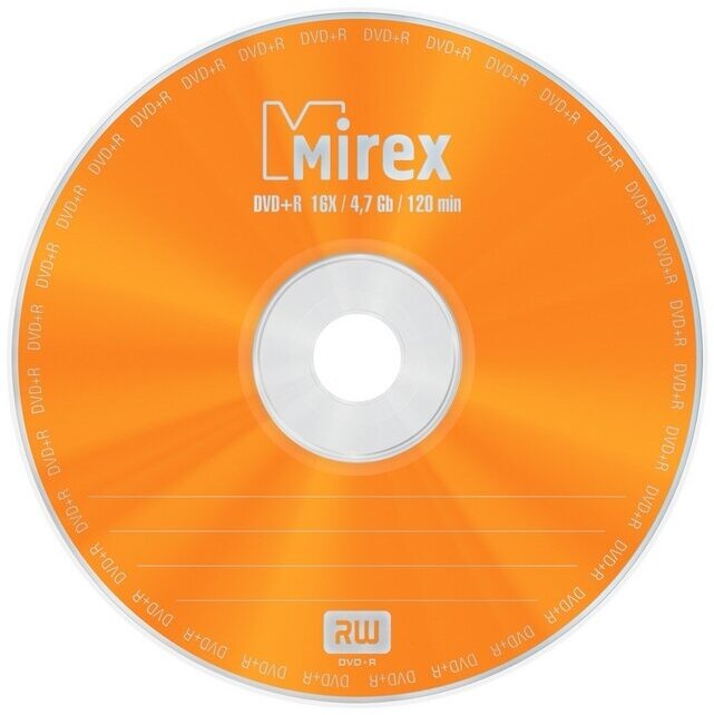 Носители информации DVD+R, 16x, Mirex, Cake/50, UL130013A1B 1200913