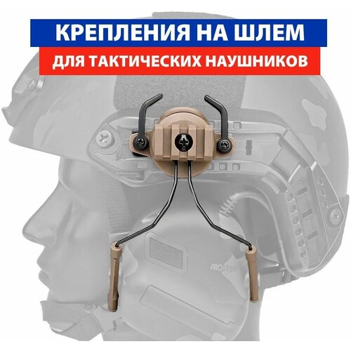 Крепления для активных наушников для стрельбы на шлем