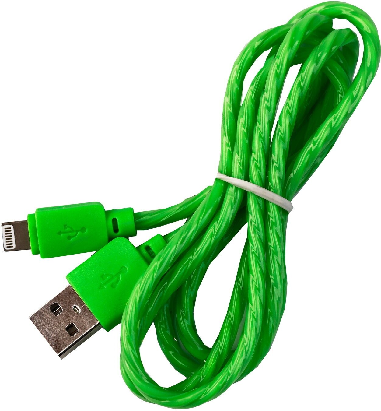 Дата-кабель SmartBuy 8pin SILICONE SPIRAL, зеленый, 2 А, 1 м