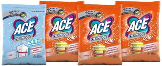 Ace Набор пятновыводителей Oxi Magic Color + Oxi Magic White, 200 г, 4 уп.