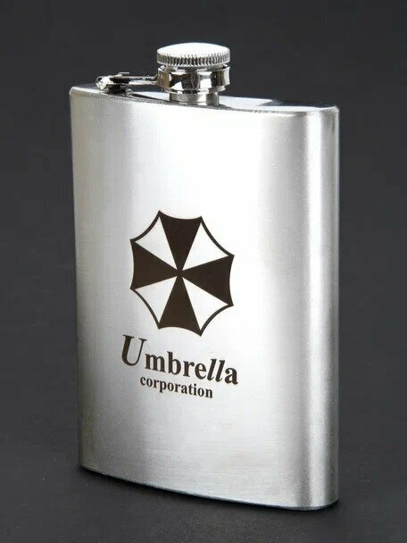 Фляжка для алкоголя с гравировкой 240мл 8oz Resident Evil Umbrella Corporation