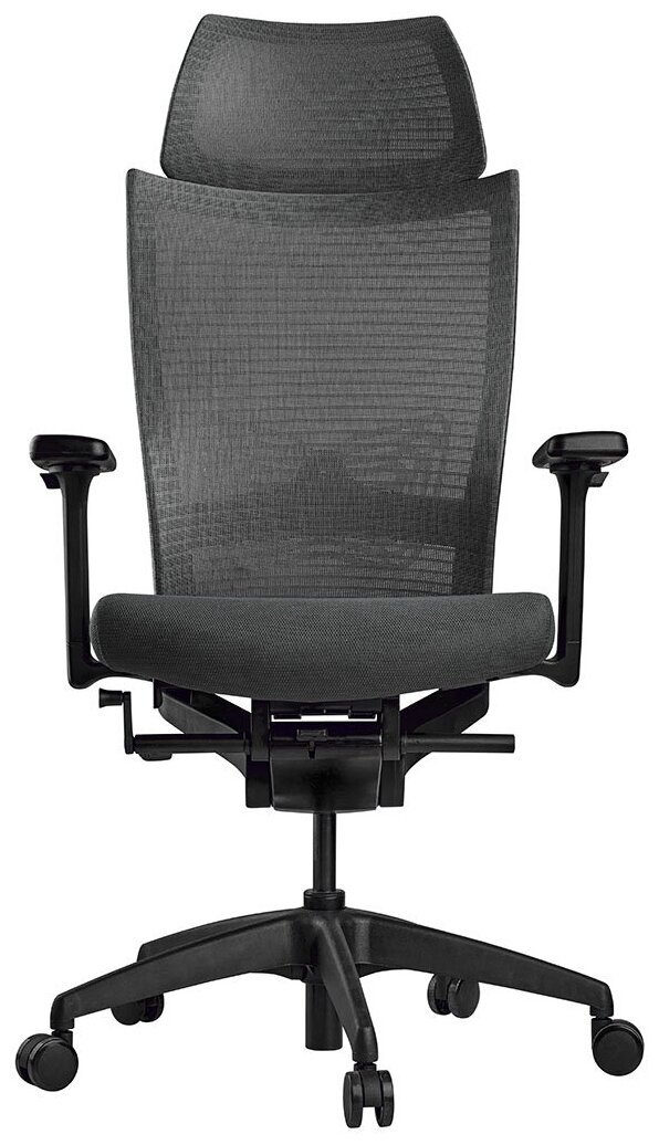 Кресло эргономичное Schairs Zenith ZEN2-М01B - серое (каркас черный)