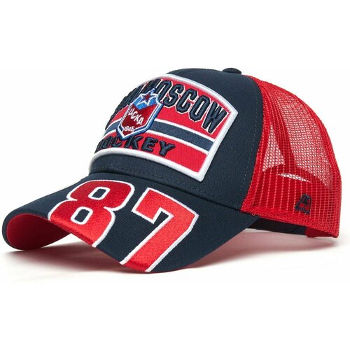 фото Бейсболка atributika & club, размер 55-58, красный, синий