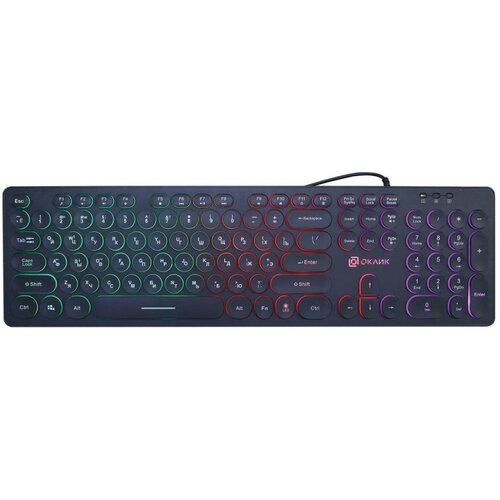 Клавиатура Oklick 420MRL черный USB slim Multimedia LED 1091226 1 шт 262000₽
