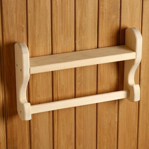 Полка под шампунь с перекладиной под полотенце 44х29х9см липа Добропаровъ 610₽